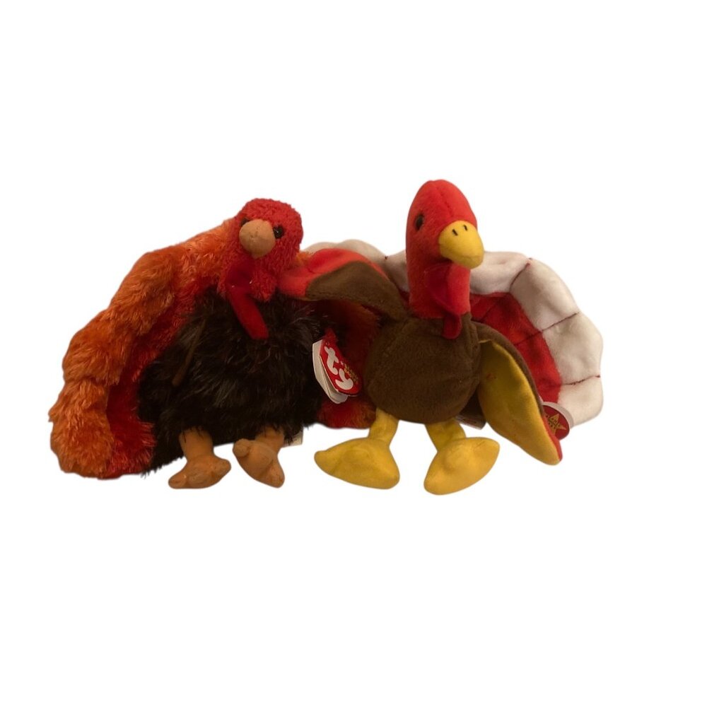 Ty Beanie Babies Gobbles & Leftovers Plush Turkey Duo Thanksgiving Plush